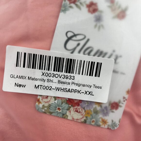 Glamix Maternity Short-Sleeve Ruched Shirts 3 Pack White Sage Pink Size 2XL - Picture 7 of 9